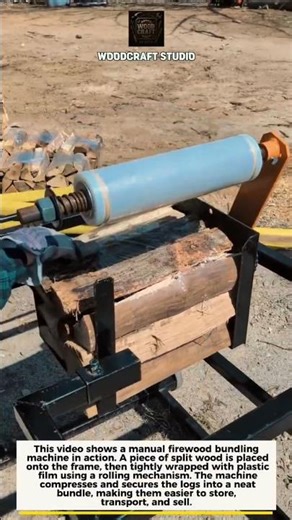 Manual Firewood Bundler Machine Fast Packing #woodworking #tools #firewood