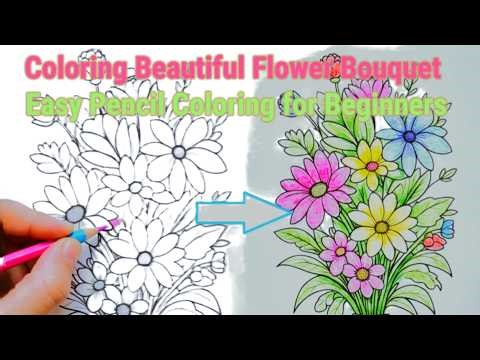 Relaxing ASMR Coloring Flowers Bouquet with smooth music