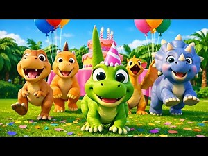 Dancing Dinosaur Birthday Party 🦖🎉 | Stomp Jump Clap Kids Song | Fun Dino Dance for Toddlers