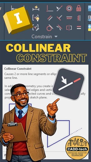 How to use the Collinear Constraint #inventor #inventortutorial #autodeskinventor