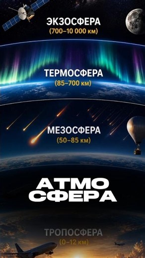 🌍 Слои атмосферы Земли