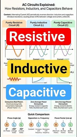 R L C Circuits | AC Circuit Phase Difference in 30 Seconds #tista #rlc