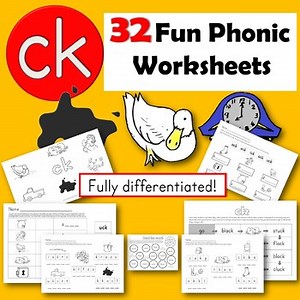 32 Fun CK Worksheets and Activities: Science of Reading