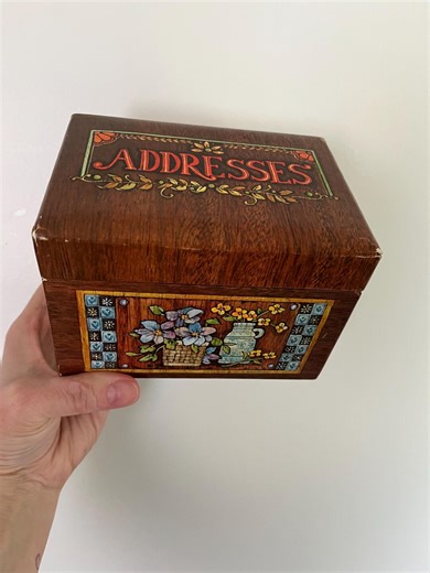 Vintage Current Inc. Address Box With Alphabetical Dividing Cards & Decorative Address Cards! Pre Owned Condition. - Etsy