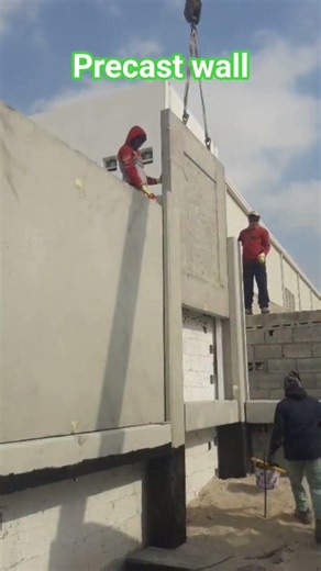 Sliding precast panel into columns. #artbeton #construction #civilengineering