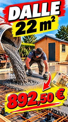 💰 Dalle béton de 22 m² : 892,50 € de matériaux ! 😱 #shortsviral