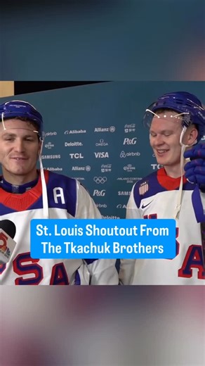 Olympians and STL natives Matthew & Brady Tkachuk give their hometown a shoutout from Milan 📹 Corey Miller via X | Blues Buzz