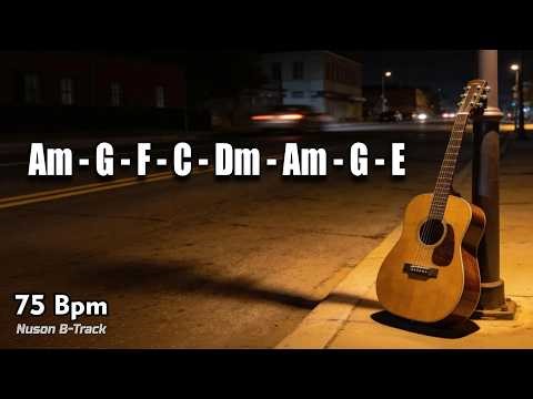 Lonely Roads (A Minor) Romantic Acoustic Guitar Backing Track 191