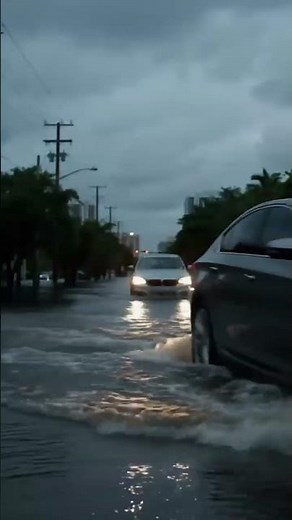 "Miami Under Storms ⚡️ Heavy Rain & Flooded Streets Now!"