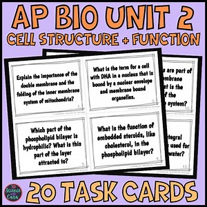 AP Bio Unit 2 Task Cards Cell Structure and Function Review