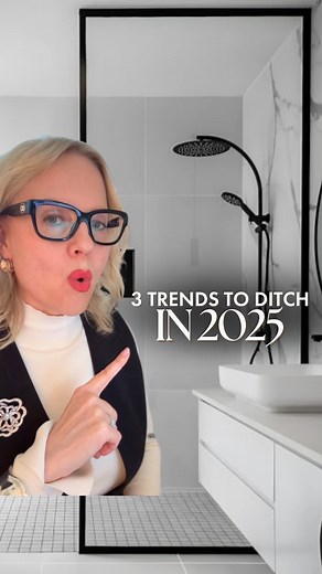Comment 0109 to see the other trends that will date your project!🧐 Follow my advice and you’ll love your home forever 💛 Also, I’m curious if your builder was about to install everything black until you stepped in and intervened? 🤨 | Maria Killam Colour