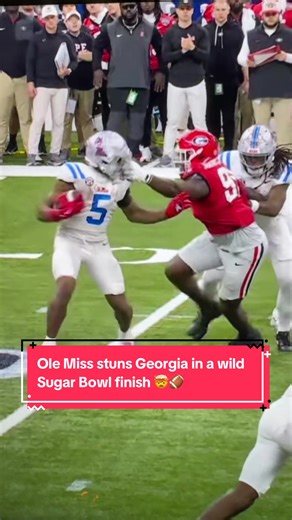Ole Miss upsets Georgia after wild Sugar Bowl finish, with a missed facemask call and a last second field goal #collegefootball #collegefootballplayoff #olemiss #georgiafootball #sugarbowl