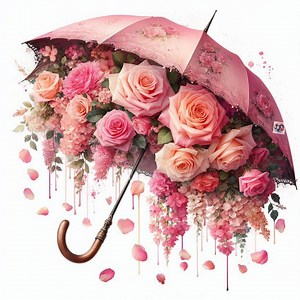 Watercolor Umbrella Clipart Set: Floral JPG Files (digital Download) - Etsy