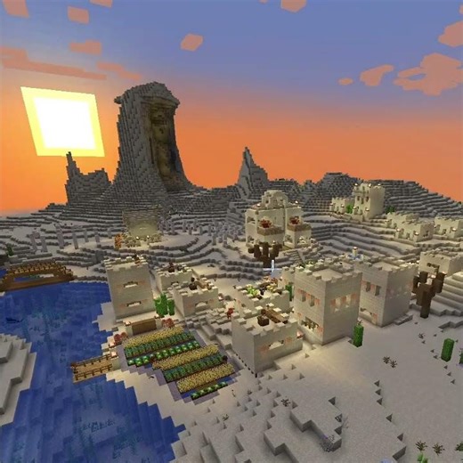 Sunrise to Sandlight #minecraft #minecraftbuilding #desert#sunrise