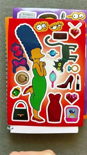 Sticker Book ASMR ✨ The Simpsons Family [Paper DIY] #Shorts