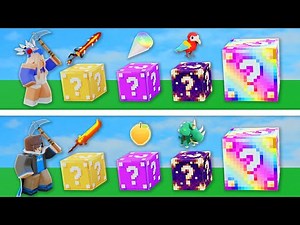 RAINBOW LUCKY BLOCK Race Against my Girlfriend in Roblox Bedwars!