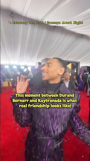Durand Bernarr celebrates Grammy win with Kaytranada in candid red carpet moment