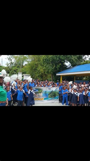 SRDF Soufriere Stumpers arrive outside Les Etangs Combined School | Soufriere Foundation