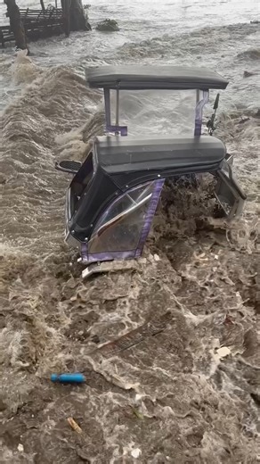 STORM SURGE IN DINGALAN, AURORA Strong waves from rising sea water sweep beach cottages, vehicles, and boats at Barangay Paltic in Dingalan, Aurora, amid storm surge brought by Super Typhoon #UwanPH on Sunday. “Sobrang lakas na po ng hangin, ulan at yung alon naririnig po yung dagundong ng mga bato,” uploader Joshua Areglado, a resident in the area, told The Philippine STAR. PAGASA reported that a life-threatening storm surge with an estimated height of more than 3 meters may occur within the ne