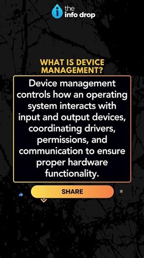 Device Management: How OS Controls Hardware #theinfodrop #shorts