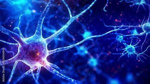 Animated Neural Network Video Background. Human Brain & Cognitive Function concept. Nerve Cells. Seamless Loop Animation. Brain & Neuroscience Theme.