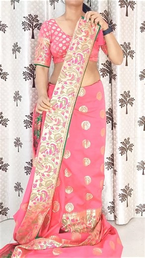 seedha pallu saree draping #parfectpleats #pallu
