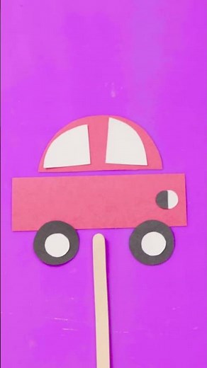 Red Drawing Challenge: Paper Car 🚗 #shorts