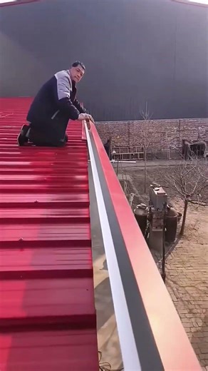 color steel roof tile rain gutter installation guide #roof #gutter #build