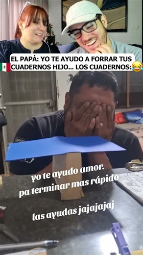 EL PAPÁ: "YO TE AYUDO A FORRAR TUS CUADERNOS HIJO"... LOS CUADERNOS: 🤣 #shorts #humor