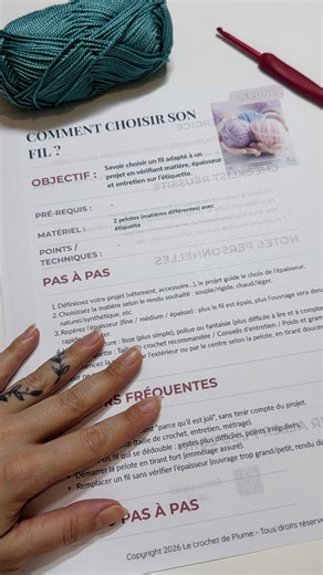 Tu veux apprendre le crochet sans te perdre entre 100 infos contradictoires ? 🧶✨ Dans ce réel, je te montre la Fiche 1 – Leçon 1 : choisir son fil : la base qui change tout (rendu, tenue, confort, facilité…). 🎯 Le but : te donner des bases propres, progressives et rassurantes, avec une méthode claire. ➡️ Avec le Volume 1 – Débutant | Fiches crochet PDF : les bases, tu avances étape par étape, à ton rythme, sur tablette ou imprimé. ✅ Ce que tu vas aimer : • explications simples pas à pas • vidé