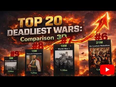 TOP 20 DEADLIEST WARS: Comparison 3D
