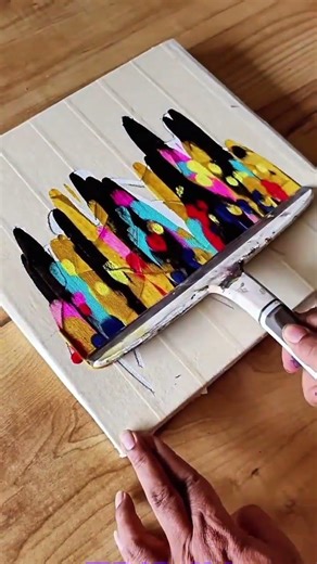 the process of making a painting using glass cleaner#shorts