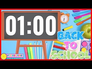 1 MINUTE BACK TO SCHOOL TIMER with Music and Alarm ⏰✏️ 1 Minute Timer for Kids, Classroom Timer