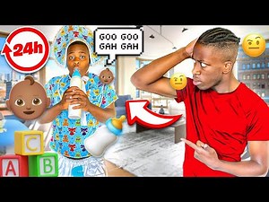 ACTING LIKE A BABY FOR 24HRS TO SEE MY BOYFRIEND REACTION!!!
