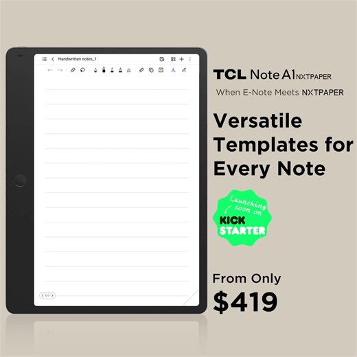 TCL Note A1 NXTPAPER — Where eNote meets NXTPAPER for a lag-free, ghost-free, true paper reading and writing experience. Full-color display combined with the AI Toolbox delivers a smooth, efficient workflow for focus and immersion. ✅Crystal Shield Glass - AG / AF / AR Coating ✅AI Toolbox ✅T-Pen Pro - Instant Response, Zero Ghosting ✅True Tone Display - 16.7 million colors ✅Octa Microphones Array | TCL Mobile