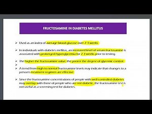 FRUCTOSAMINE IN DIABETES