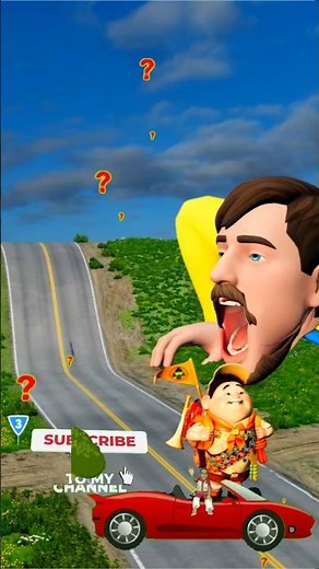 Russell from Up Meets Giant Screaming Head! 🎈🚗