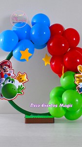2.2M views · 32K reactions | Decoracion para fiesta tematica de Mario BrosDecoration for Mario Bros theme partyCómo hacer un centro de mesa con aro y globosHow to make a centerpiece with a hoop and balloonsIdeas fáciles para decorarEasy ideas to decorar #happybirthday #balloonsdecor #reelsvideo #reelsviral #supermario #decoeventosmagic | Deco Eventos Magic | Facebook