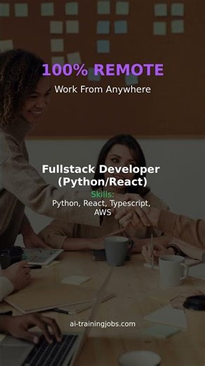 Hiring: Fullstack Developer (Python/React) | Work From Home $50 - $70/hr #Shorts