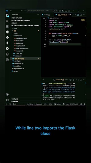 #coding how to create a flask app blueprint structure app_factory.py part 55
