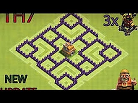 كلاش اوف كلانس تصميم قرية لفل 7 لحفظ الكؤوس الموارد