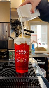 21K views · 629 reactions | santa’s sip  red raspberry with cold foam ❤️ can be made as a red bull, @lotusplantpower, or italian soda! | The Vibe Coffee | Facebook