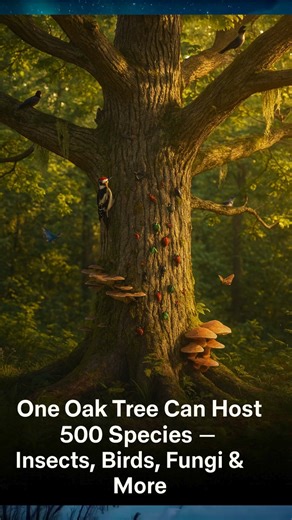 In the quiet heart of a forest, a single oak tree stands like an ancient city—its bark, branches, and leaves home to over 500 species in a delicate, interconnected web of life. From the moment an acorn takes root, the oak begins its slow transformation into a biodiversity powerhouse. By maturity, its crevices shelter beetles, its leaves feed caterpillars, and its hollows nest woodpeckers. Fungi weave through its roots in a symbiotic dance, while lichens cling to its bark like living jewelry. Sci