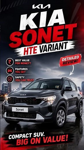 Kia Sonet HTE Variant 2026 | Base Variant Detailed Review! 🔥 Part-1 #kiasonet #kiaindia