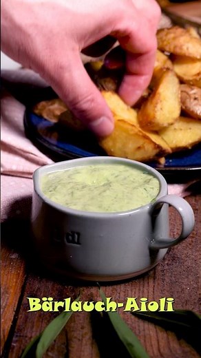 Wild garlic aioli - with freshly picked wild garlic