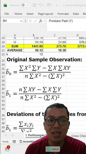 Manual Calculation Formula for Simple Linear Regression Coefficient of Determination