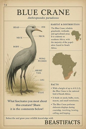 Blue Crane – The Graceful Dancer of the South African Skies 💙🕊️