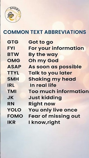 Common Text Abbreviations You Should Know 💬✨