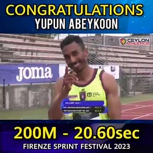 267K views · 10K reactions | Congratulations !!!  Yupun Abeykoon clocked 20.60sec to win 200m at Firenze Sprint Festival last night to open the season high.  | Ceylon Athletics | Facebook