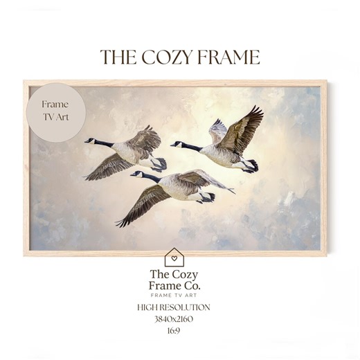 Samsung Frame TV Art Canada Goose Wall Art Flying Geese Digital Download - Etsy